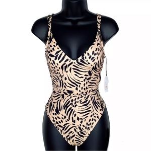 NEW Shade & Shore One Piece Swimsuit Size Small Animal Print Sexy
